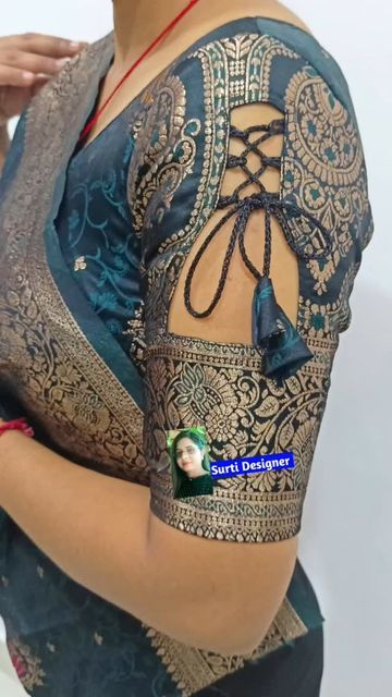 Sari Blouse Sleeves Design, Beautiful Blouse Designs Patterns, Blouse New Designs Style 2024, Slvees Style Design, Hands Designs For Kurtis, Front Blouse Designs Neckline, New Blouse Designs Fashion 2024, Hands Designs For Blouse, Blouse Patterns Latest