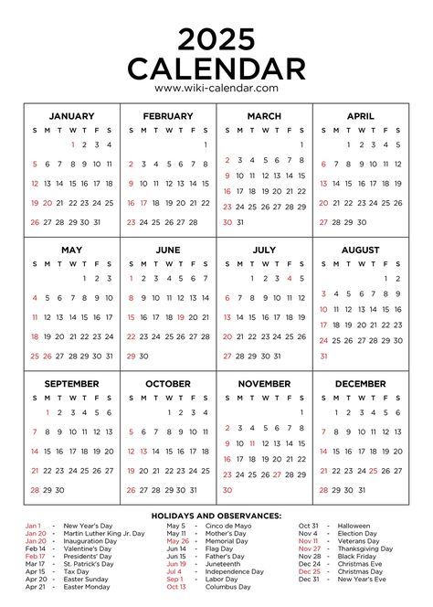 2025 Calendar Printable with Holidays Undated Calendar Printables Free, Calendar 2025 Free Printable, 2025 Calendar Printable Free, 2023 Calendar Printable, Calender Printables, Yearly Calendar Template, Vertical Calendar, Free Printable Calendar Templates, Mini Desk Calendar