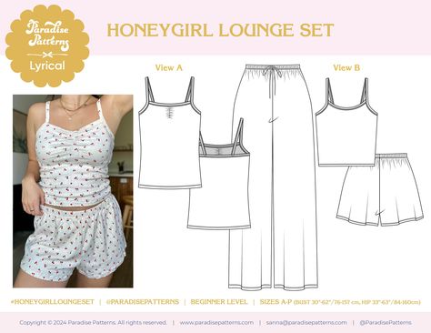 Rib Knit Fabric, Set Patterns, Sleep Shorts, Lounge Set, Cotton Voile, Lounge Sets, Vest Top, Pdf Sewing Patterns, We Wear