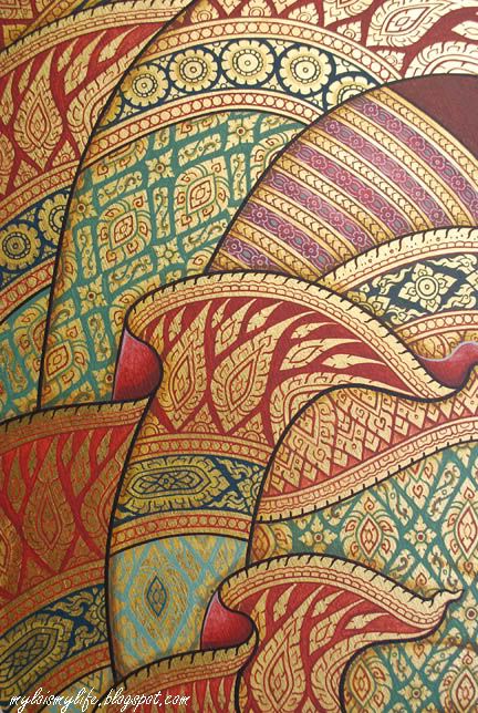 Mysore Painting, Cultural Patterns, Gold Drawing, Thai Design, Thailand Art, Thai Pattern, Grand Palace, Thai Tattoo, Set Design Theatre