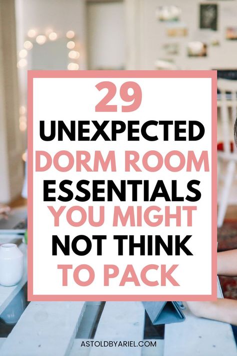 I can't wait to pack these unexpected things to bring to college on my dorm packing list. Things To Bring To College, College Supply List, College Dorm Necessities, College School Supplies List, Dorm Packing List, Creative Room Ideas, College Dorm List, College Dorm Room Organization, College Dorm Supplies