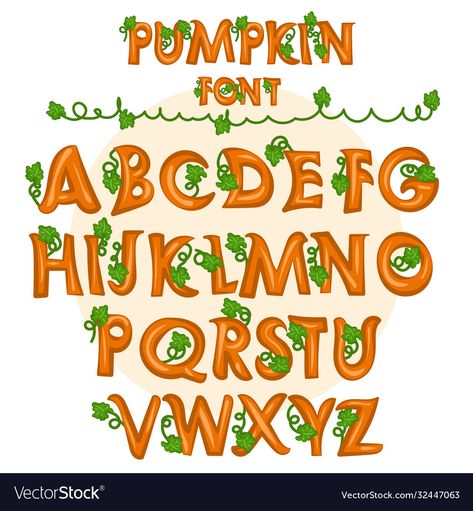 Pumpkin Font Alphabet, Fall Fonts Alphabet, Pumpkin Letters, Pumpkin Alphabet, Chalk Art Signs, Thanksgiving Fonts, Fall Fonts, Alphabet Fonts, Doodle Fonts