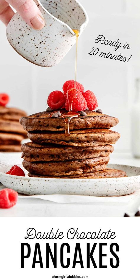 Double Chocolate Pancakes, Pancake Cups, Low Calorie Pancakes, To Simply Inspire, Crumble Cookie, Coconut Nectar, Pancake Calories, Crepes And Waffles, Best Chocolate Desserts