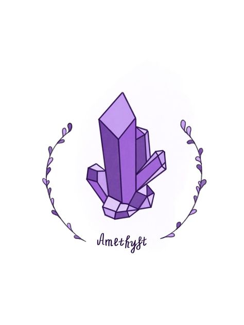 Drew my favourite crystal while sick in bed Amethyst Drawing Crystals, Crystal Cartoon, Amethyst Illustration, Amethyst Drawing, Logo Infinity, Metamorphosis Art, Crystal Illustration, Crystal Tattoo, Gem Tattoo