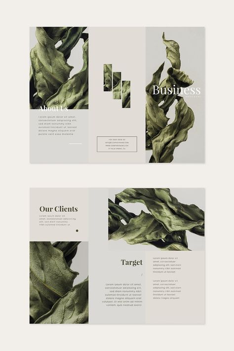 Flower shop brochure template vector | Premium Vector - rawpixel Art Pamphlet, Creative Brochure Layout, Leaflet Design Ideas, Minimalist Brochure, Brochure Graphic Design, Prospectus Design, Brochure Design Ideas, Brochure Design Layouts, Brochure Graphic