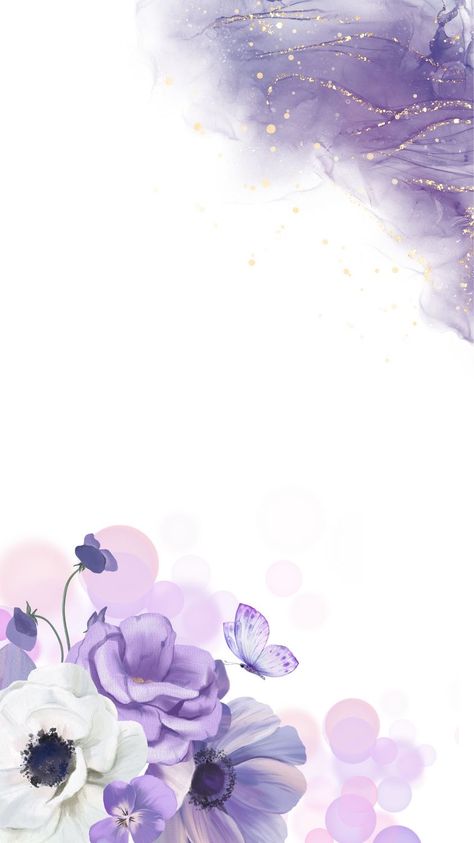 Purple Butterflies Aesthetic, Birthday Template Purple, Purple Background Images, Boarders Designs For Projects, Whatsapp Background, Purple Invitations, Watercolor Flower Background, Purple Flowers Wallpaper, Violet Background