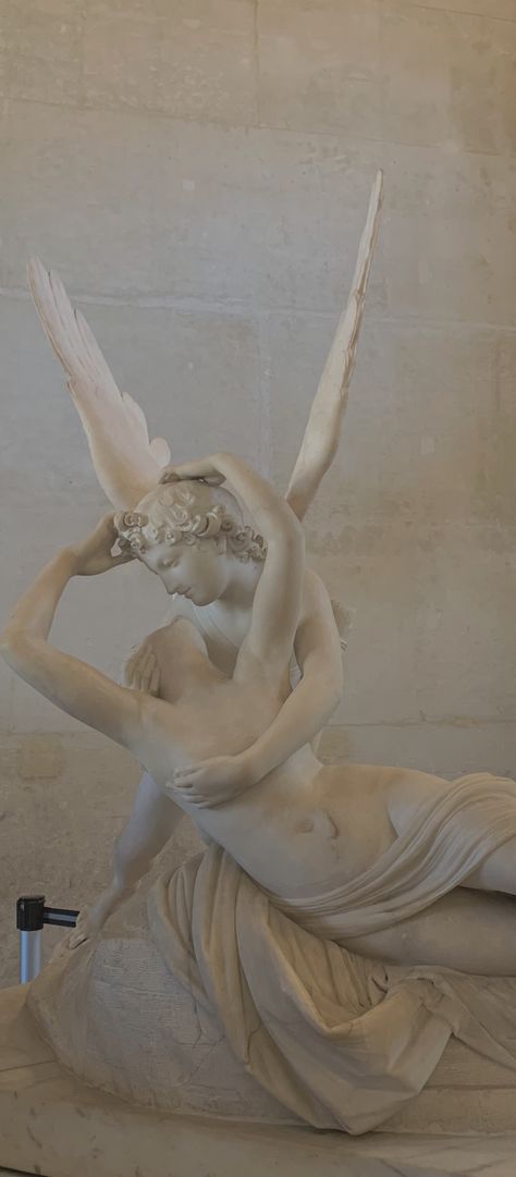 statue of eros and psyche from the louvre, paris Greek God Sculptures, Eros And Psyche, Aphrodite Aesthetic, Couple Sculpture, Ancient Greek Sculpture, Greek Mythology Tattoos, Cupid And Psyche, Greek Statues, Greek Mythology Art