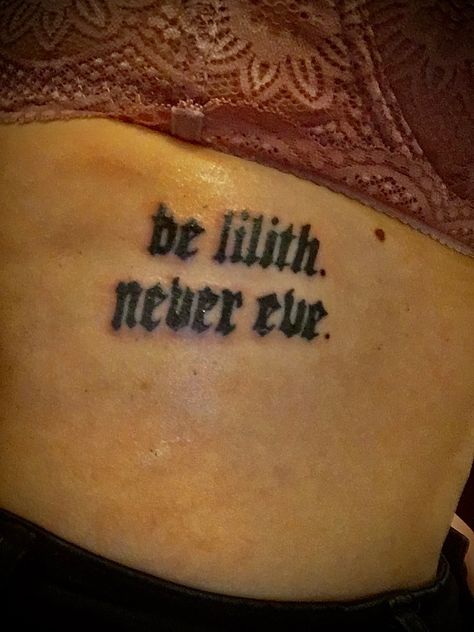 Be Lilith Never Eve Tattoo, Bord Tattoo, Lilith Symbol Tattoo, Lilith Tattoo Design, Be Lilith Never Eve, Lilith Tattoo, Lillith Goddess, Eve Tattoo, Lilith Symbol