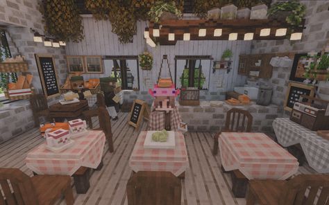 #minecraft #coffee #coffeeshop #cake #cookies Cake Shop Minecraft, Minecraft Cake Shop, Minecraft Coffee Table, Minecraft Coffee Shop, Mc Bakery, Modern Minecraft, Modded Minecraft, Modern Minecraft Houses, Aesthetic Game