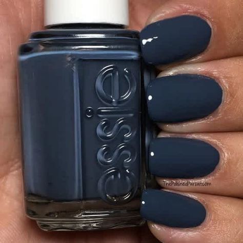 Gelový Lak, Dark Blue Nail, Dark Blue Nail Polish, Stars Nails, Nail Polish Hacks, Nagellack Trends, Oversized Sleeves, Blue Nail Polish, Grayish Blue