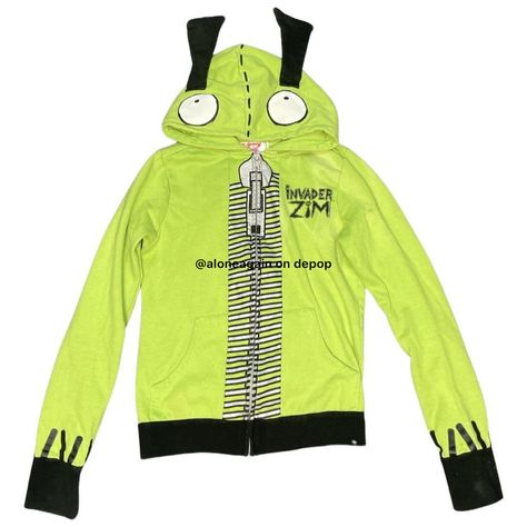 #hottopic #invaderzim #gir #scene #scenekid #y2k #2010s #2000s #00s #myspace #emo #nickelodeon Gir Hoodie Scene, Myspace Emo, Invader Zim Gir, Zim Gir, Scene Kids, Invader Zim, Emo Grunge, Grey Green, Nickelodeon