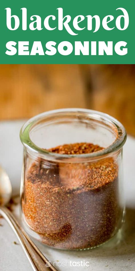 Blackened seasoning mix recipe, a very easy spice rub use on chicken, pork chicken. www.noshtastic.com #seasoning #blackened #easy #quick #spicerub Salmon Blackened, Blackened Seasoning Recipe, Homemade Blackened Seasoning, Blackening Seasoning, Keto Condiments, Blackening Spice, Cajun Spice Mix, Easy Cajun, Homemade Seasoning