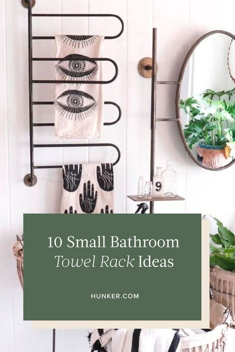 Small Bathroom Towel Rack Ideas, Bathroom Towel Bar Ideas, Towel Bars In Bathroom Ideas, Shelving Ideas Bathroom, Towel Rack For Small Bathroom, Bathroom Shelf Decor Ideas, Bathroom Towel Hanging Ideas, Bathroom Shelving Ideas, Bathroom Towel Rack Ideas