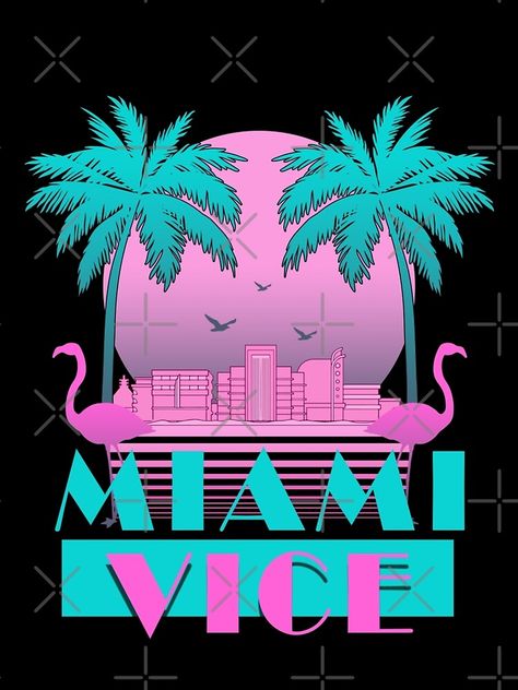 "Miami Vice - Retro 80s Design" A-Line Dress by KelsoBob | Redbubble Miami Vice Party Outfit 80s Fashion, Miami Beach Party Outfit, Gta Miami Vice, Miami Vice Logo, Miami Vice Birthday Party Theme, Miami Beach Theme Party, Miami Vibes Party, Miami Vice Party Decorations, 80s Beach Party