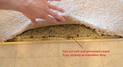 enter image description here Carpet Tile Transition Ideas, Carpet To Tile Transition Strip, Diy Transition Strip, Carpet Transition Ideas, Carpet Tile Transition, Carpet To Tile Transition, Tile Transition, Rug Binding, Camper Repair