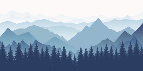 Horizontal Mountain Landscape, Mountains Horizontal, Forest Horizontal, Horizontal Illustration, Mountain Vector, Cartoon Mountain, Christmas Studio, Landscape With Trees, Background Laptop