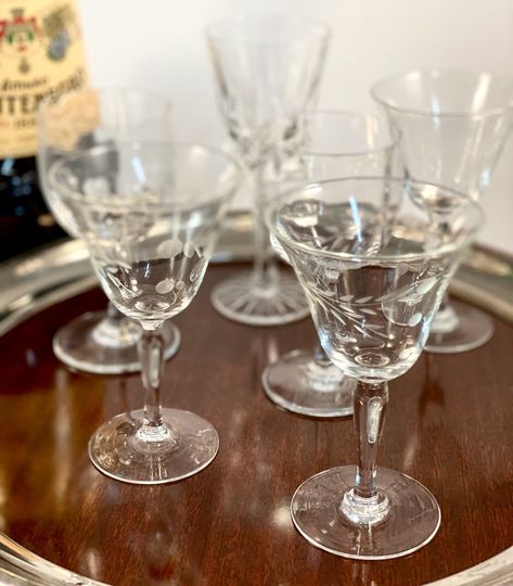 Crystal Cordial Glasses | Assorted Crystal Stemware | Crystal Barware | Waterford Lismore | Optic | Wheat and Berry | Set of Six Glasses https://etsy.me/2WRN5og #opticglassware #dessertliquor #afterdinnerdrink #aperitifglass #assortedstemware #waterfordcrystal Oval Wood Tray, Crystal Glassware Antiques, Waterford Lismore, Ceramics Pottery Vase, Wood Display Stand, Terracotta Flower Pots, Cordial Glasses, Crystal Stemware, Pretty Cups