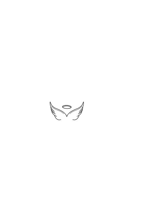 Angel Tatoos Minimalist, Simple Angel Tattoos, Angel Wing Finger Tattoo, Baby Memorial Tattoos, Tasteful Tattoos, Sun Tattoos, Line Art Tattoos, Memorial Tattoos, Discreet Tattoos