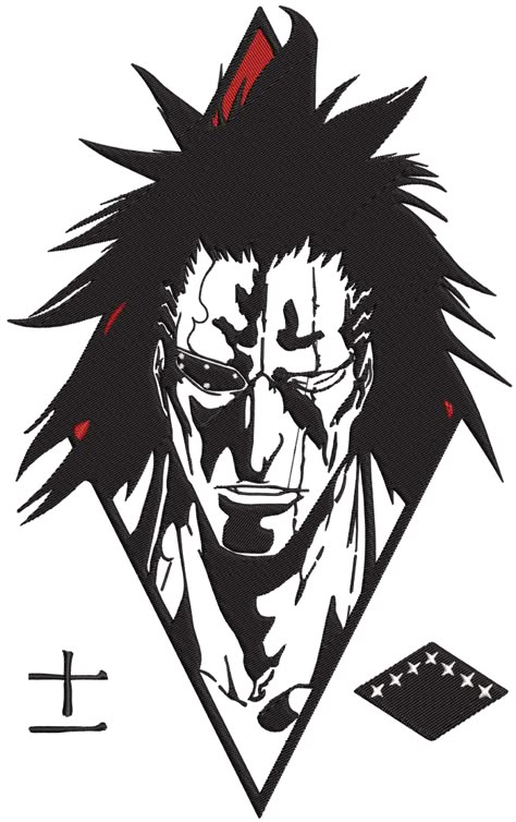 Kenpachi Zaraki Tattoo, Zoro Tattoo Design, Polo Diy, Pen Vector, Bleach Tattoo, Kenpachi Zaraki, Bleach Anime Ichigo, Anime Shirts, Anime Embroidery