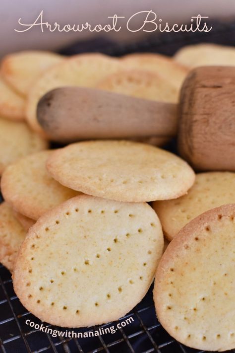 Easy Biscuit Recipes, Arrowroot Cookies, Arrowroot Biscuits, Easy Biscuit, Easy Biscuit Recipe, Arrowroot Flour, Ginger Biscuits, Savoury Biscuits, Biscuit Recipes