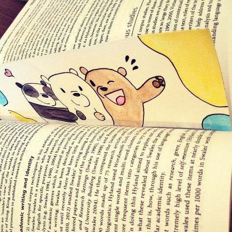 Watercolors bookmark We Bear Bears Bookmark, We Bare Bears Bookmark, Watercolor Bookmarks, Cute Bookmarks, We Bear, We Bare Bears, Bare Bears, Bookmarks Handmade, Easy Drawings