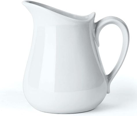 Yedio Porcelain Milk Creamer Pitcher with Handle, 17 Ounce White Porcelain Creamer Pitcher for Coffee and Tea Creamer Container, Green Environmental Protection, Milk Pitcher, Pitcher Set, Christmas Favorites, Container Set, Ceramic Pitcher, Coffee Milk, Fine Porcelain