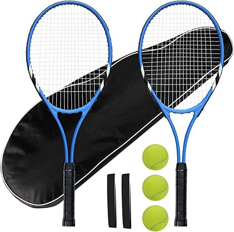 Layway Tennis Rackets 2 Players Recreational for Beginners ,Pre-Strung 27 Inch Light Adult Racquet Set for Women Men with Tennis Balls,Overgrips and Carry Bag (Blue) Pro Tennis, Tennis Equipment, Kids Tennis, Tennis Racquets, Tennis Rackets, Racquets, Racquet Sports, Sport Tennis, Play Tennis