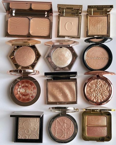 Sandy | UK Beauty on Instagram: "All you need is highlighters ✨😜 Have you tried these? Swipe for more ➡️ What should I feature next? Ad-contains PR…" Gold Highlighter Makeup, Chanel Highlighter, Makeup Flatlay, Gold Highlighter, Guerlain Makeup, Makeup Collection Goals, Makeup Highlighter, Chanel Beauty, Chanel Makeup