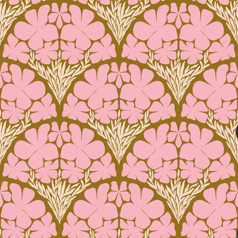 Scallop Pattern, Scallop Pattern Design, Scallop Shell Illustration, Fabric Patterns Prints, 60s Floral Pattern, Surface Pattern Design Inspiration, 1960s Floral Pattern, Lotus Seamless Pattern, Pattern Design Inspiration