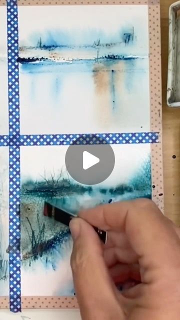 Watercolor Sceneries, Watercolor Birds Tutorial, Watercolor Guide, Watercolor Scenery, Watercolor Art Landscape, Watercolor Paintings Nature, Guided Art, Art Demo, Pencil Painting