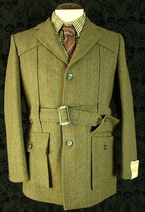 Mens Derby Tweed Norfolk Shooting Hunting Jacket Coat VTG 40 to 42 med large Norfolk Jacket Men, 40s Mens Fashion, 1800s Men, 1970s Vintage Fashion, Norfolk Jacket, 39 Steps, Casual Trench Coat, Peer Gynt, British Gentleman