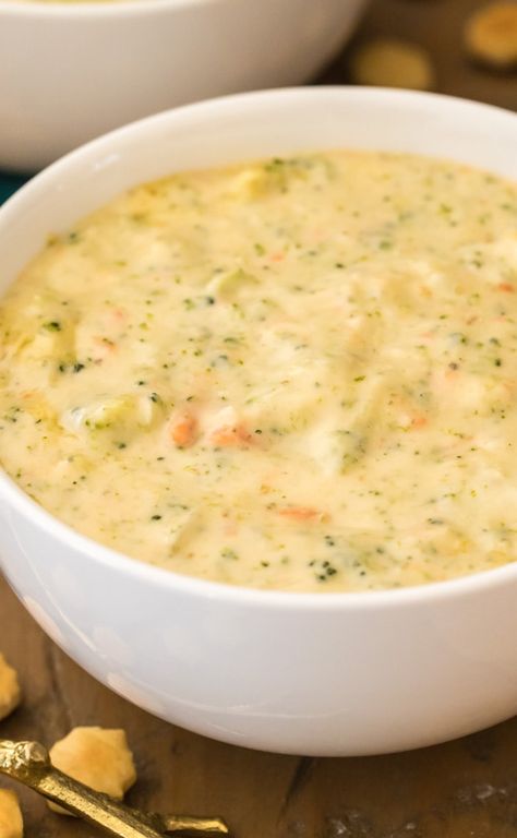 Brocolli Soup Recipes, Broccoli Cauliflower Cheese Soup, Broccoli Cauliflower Cheese, Cauliflower Cheese Soup, Cheesy Soup, Cauliflower Cheese Soups, Healthy Broccoli Salad, Cheddar Soup Recipe, Broccoli Cheddar Soup Recipe