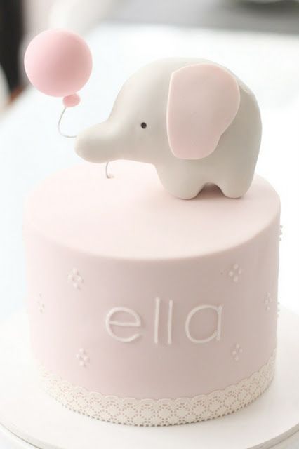 elephant cake Pink Elephant Cake, Baby Shower Pasta, Elephant Cake, Elephant Cakes, Baby Cakes, Crazy Cakes, Fondant Figures, 1st Birthday Cake, Cupcake Cake