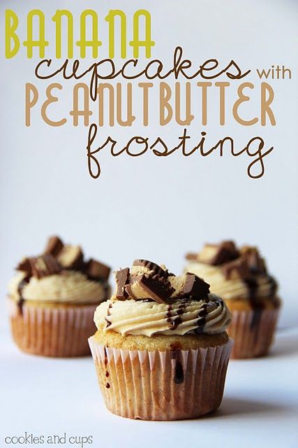 Make these Tina...They are yummy!!! Cupcakes With Peanut Butter Frosting, Easy Pudding, Cookies And Cups, Banana Sandwich, Fun Cupcake Recipes, Butter Pudding, Hello Cupcake, Cooking Photos, Banana Cupcakes