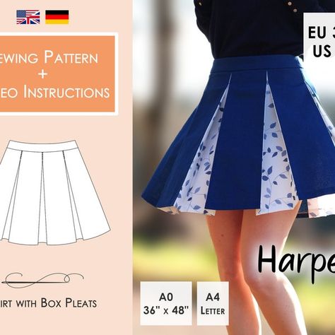 GettingLoosey - Etsy 23 Photoshoot, Pleated Dress Pattern, Pleated Skirt Pattern, Box Pleat Skirt, Paneled Skirt, Skirt Patterns Sewing, Sewing Skirts, Diy Sewing Clothes, Clothes Sewing Patterns