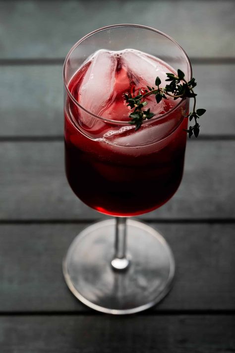 Sleepy Tart Cherry and Valerian Mocktail - Shutter + Mint Tea Mocktail, Tart Cherries Recipes, Valerian Tea, Easy Mocktail Recipes, Sparkling Mineral Water, Dream Tea, Tart Cherry Juice, Fall Cocktails Recipes, Alcohol Free Drinks