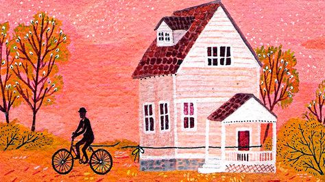 The last straw and one of the reasons i left my husband Becca Stadtlander, Yelena Bryksenkova, I Want To Ride My Bicycle, Bernard Shaw, House Illustration, Naive Art, Painting Illustration, Creative Inspiration, A House