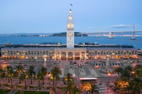 The San Francisco Ferry Building Marketplace is a foodie haven, with 48 restaurants, food stalls and boutiques, and a three-times-a-week farmers market. (Getty Images) Visit San Francisco, Image Film, San Francisco Travel, San Francisco Bay Area, Bay Bridge, Favorite City, Ferry Building, Ferry Building San Francisco, Beautiful World