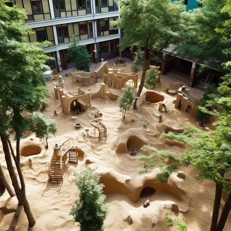 Playground Sand, Playgrounds Architecture, Cool Playgrounds, Playground Landscaping, Online Landscape Design, Urban Playground, Outdoor Play Area, Children Park, Areas Verdes