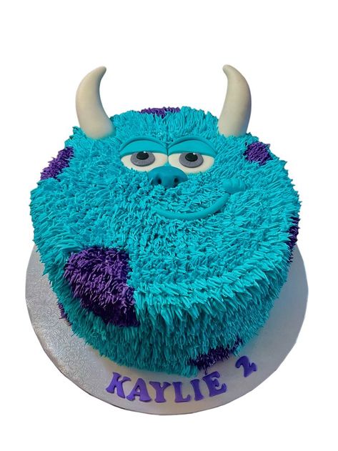 Sully Cake Monsters Inc, Monster Ink Cake, Monster Inc Cake Ideas, Monsters Inc Birthday Cake, Monster Inc Cake, Monster University Cakes, Sully Cake, Minecraft Birthday Card, Monsters Inc Cake