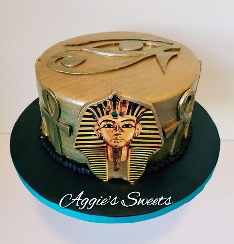 Egyptian themed birthday cake Egyptian Theme Cake, Egyptian Cake Ideas, Egypt Cake, Egyptian Cake, Egypt Party, Egyptian Themed Party, Egypt Theme, 26 Birthday Cake, Egyptian Party