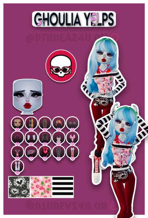 • 🏵️ • - #fyp #dti #dresstoimpress #dress #to #impress #roblox #dtiideas #aesthetic #outfitideas #dresstoimpressideas #idea #board #pin #robloxpin #robloxdti #robloxdresstoimpress Dti Roblox Theme Monster High, Ghoulia Dress To Impress, Dti Monster High School Outfits, Dress To Impress Outfits Roblox Game Theme Monster High School, Monster High Dress To Impress Non Vip, Monster Highschool Dress To Impress, Monster High Characters Dress To Impress, Monster High Dress To Impress, Monster High School