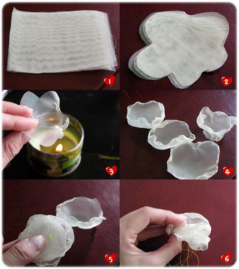 Organza Accessories, Organza Flowers How To Make, Organza Flowers Diy, Diy Organza Flowers, Wedding Accessories Diy, Making Fabric Flowers, Fabric Flower Tutorial, Handmade Flowers Fabric, Organza Flowers