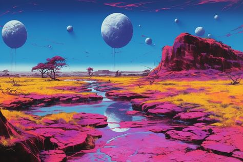 Alien City Art, Alien Environment Concept Art, Alien Landscape Art, Sci Fi Planet Landscape, Alien Planets Concept Art, Alien Planet Concept Art World, Alien World Concept Art, Alien Landscape Concept Art, Alien Worlds Landscape