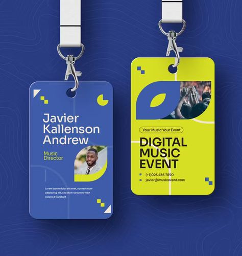 Music Event ID Card Template AI, EPS, PSD Event Badge Design, Identity Card Design, Event Badges, Instagram Graphic Design, Event Id, Name Card Design, Event Card, Id Card Template, Motion Design Video