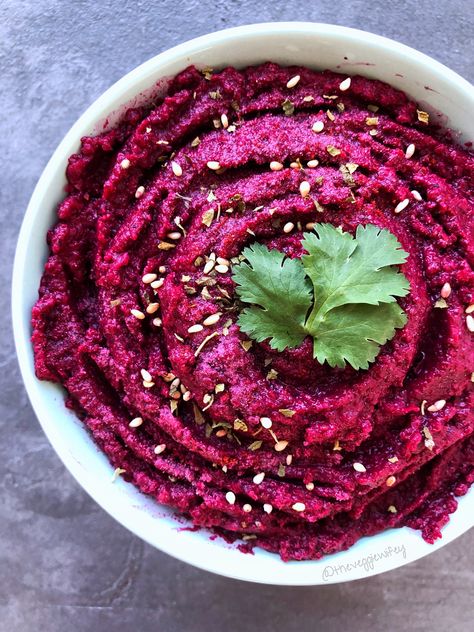 Beetroot Hummus - The Veggie Wifey Avocado Hummus Recipe, Beet Hummus Recipe, Beetroot Hummus, Chickpea Hummus, Whole Wheat Pizza, Beet Hummus, Avocado Hummus, Beetroot Dip, Cheese Sticks