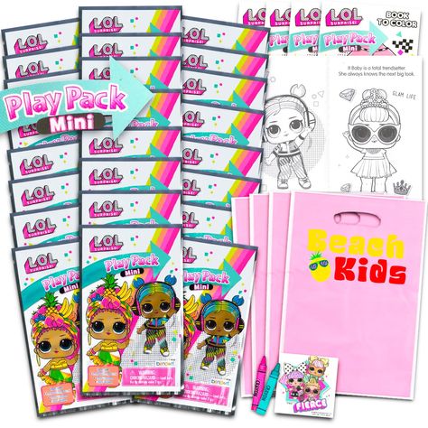 PRICES MAY VARY. LOL Doll Mini Party Favors Set for Kids - Bundle with 24 Mini LOL Doll Grab n Go Play Packs with Coloring Pages, Stickers and More (LOL Doll Birthday Party Supplies). This LOL Doll party supplies set features 24 mini Grab n Go Play Packs which each include a miniature coloring book, stickers, and coloring utensils. Sure to delight, LOL Doll Play Packs are great to use as party favors, party supplies, goodie bag fillers, non-candy Halloween treats, trick or treat goodies, as part Lol Surprise Party Shirts, Lol Surprise Party Games, Lol Doll Birthday Games, Lol Surprise Birthday Party Table Display, Lol Surprise Dolls Candy Table, Lol Surprise Doll Birthday Shirt, Lol Surprise Dolls Treat Table, Shopkins Birthday Party Games, Lol Surprise Dolls Party Ideas