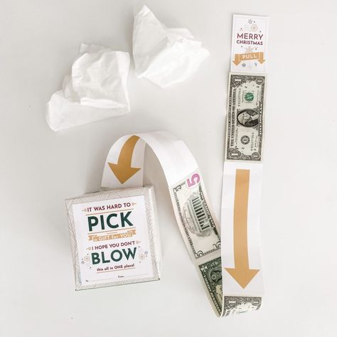 Easy Christmas Gift Idea: Tissue Box Money Roll (great for teens) Easy Graduation Gifts, Money Gifts Christmas, Money Roll, Kleenex Tissues, Gift Money, Box Tape, Teen Money, Kleenex Box, Christmas Money