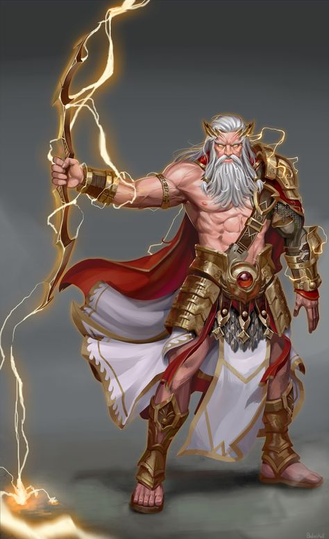 Zeus by Oh Yong Roh on ArtStation. Zeus Concept Art, Zeus Art, Zeus God, Greek Mythology Gods, Greek Gods And Goddesses, Greek And Roman Mythology, Greek Mythology Art, Mythology Art, God Art