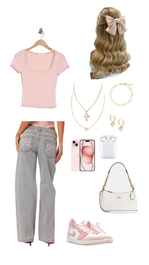 #viral#coquette#kendrascott#bows#pink Bow Trend Outfit, Mackenzie Hollister Outfits, Girly Coquette Outfits, Cute Outfits Valentines Day, Bow Outfit Ideas, Valentines Outfit Pink, How To Style A Pink Shirt, Valentines Outfits For School, Cute Outfits For Birthday